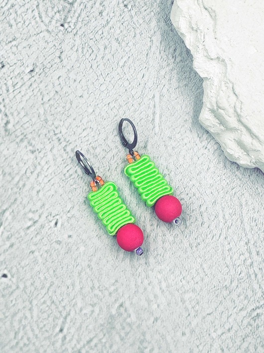 kolczyki soutache Tropikalne wibracje