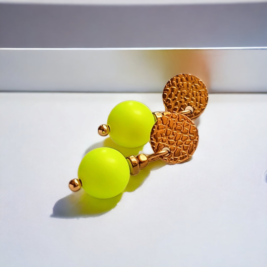 kolczyki swarovski Swarovski neon pearls : neon yellow