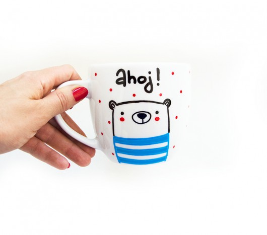 Ahoj! - porcelanowy kubek XL Miamilu miamilu