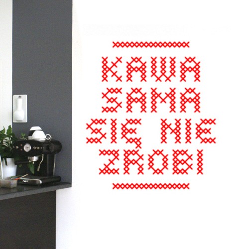 Naklejka ścienna Kawa sama... ONE MUG A DAY