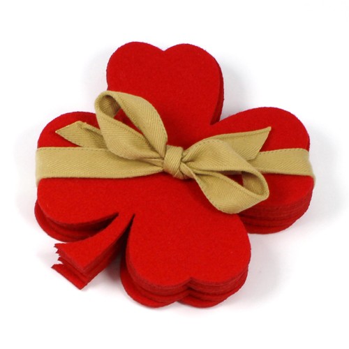 Podkładki z Filcu Red Felt Clover by Daffne LOVINA PRINTS