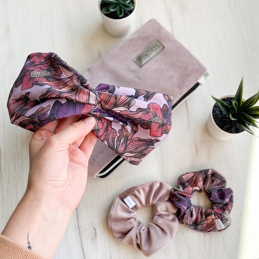 Zestaw do włosów premium róż sacky bag