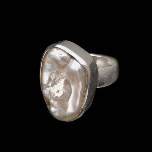 pierścionki srebrne Pierścionek okazała perła