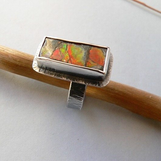 pierścionki srebrne Pierścionek -ammolit-