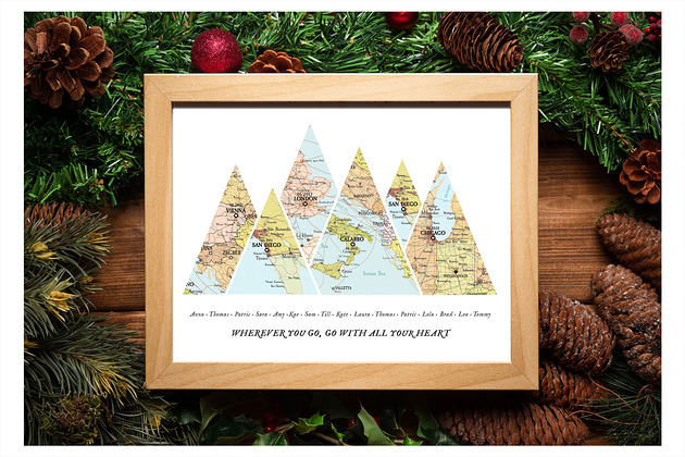 plakaty Plakat Personalizowana mapa, nasza historia, 6 miejsc