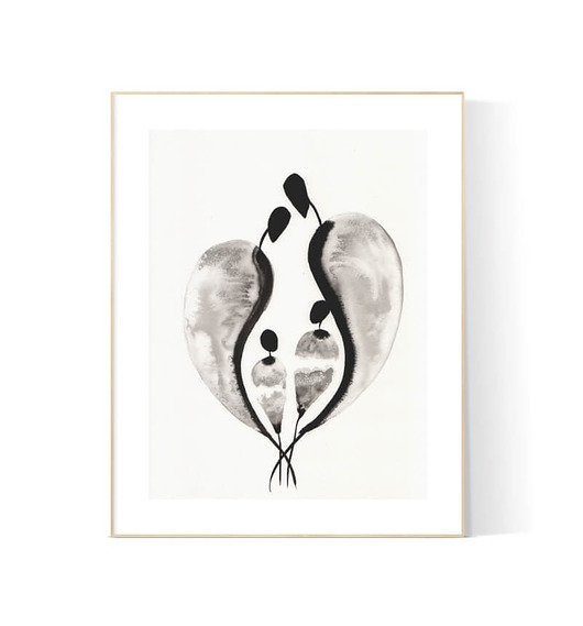 grafika 30X40 cm wykonana ręcznie MiniMalArt