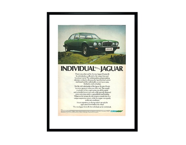 plakaty Plakat Oprawiona reklama samochodów JAGUAR, lata 80te