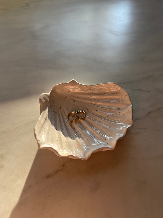 pojemniki na biżuterię Podstawka na Biżuterię Palo Santo Ceramiczna Muszelka Konfetti