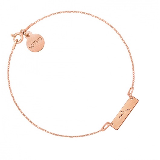 srebrne naszyjniki Bransoletka z matowego różowego złota z konstelacją Barana