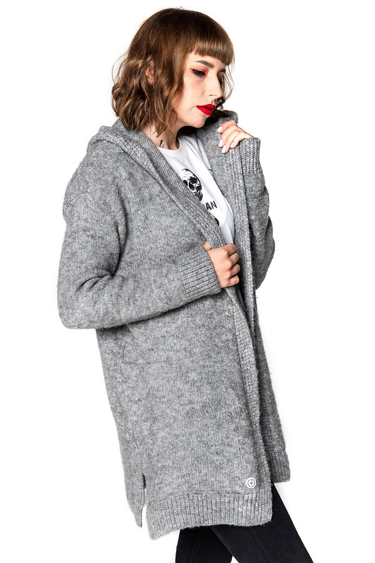 swetry damskie Sweter długi UNDERWORLD szary