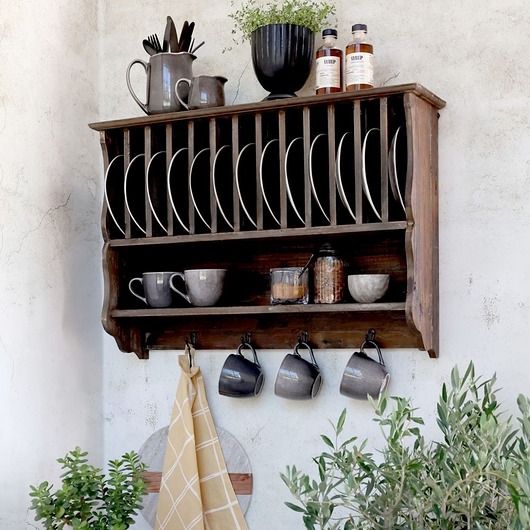 szafki Szafka wisząca na talerze, postarzana 80 cm