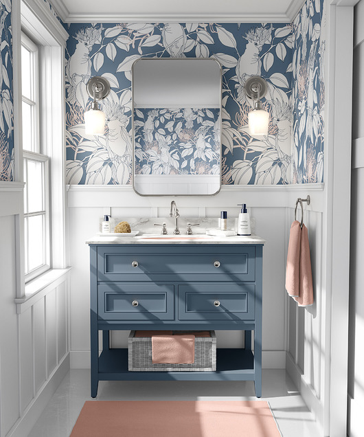 tapety i naklejki ścienne Tapeta Kakadu Blue. Charming. Granatowa Papuga