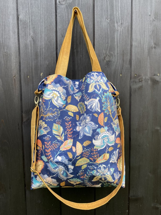 torby XXL Torba na ramię XXL - print jesienne kwiaty