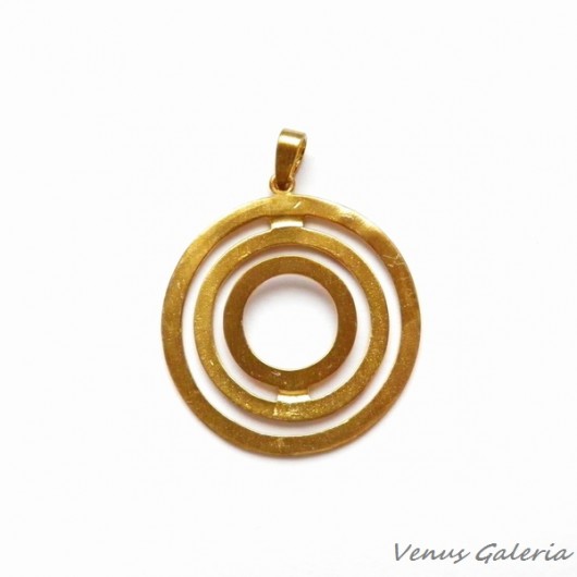 Wisiorek srebrny - Oval duży pozłocony VENUS GALERIA