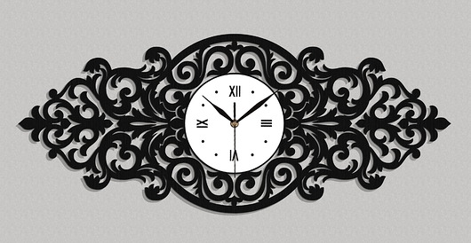 zegary AŻUROWY ZEGAR DEKORACYJNY, VINCENT, RETRO, VINTAGE STYLE, 30 x 70 cm