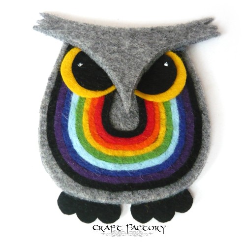 Owlastic Rainbow - broszka Craft Factory