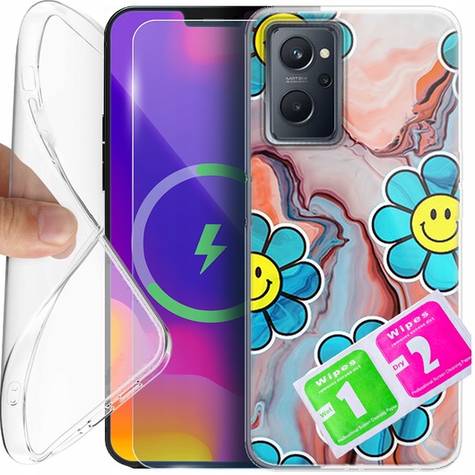 etui na telefon Etui slim clear do Realme 9i Oppo A76 Oppo A36 i wzory do wyboru + szkło 9H