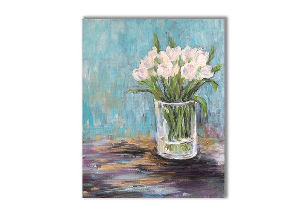 grafiki i ilustracje Obraz ręcznie malowany "Tulipany"