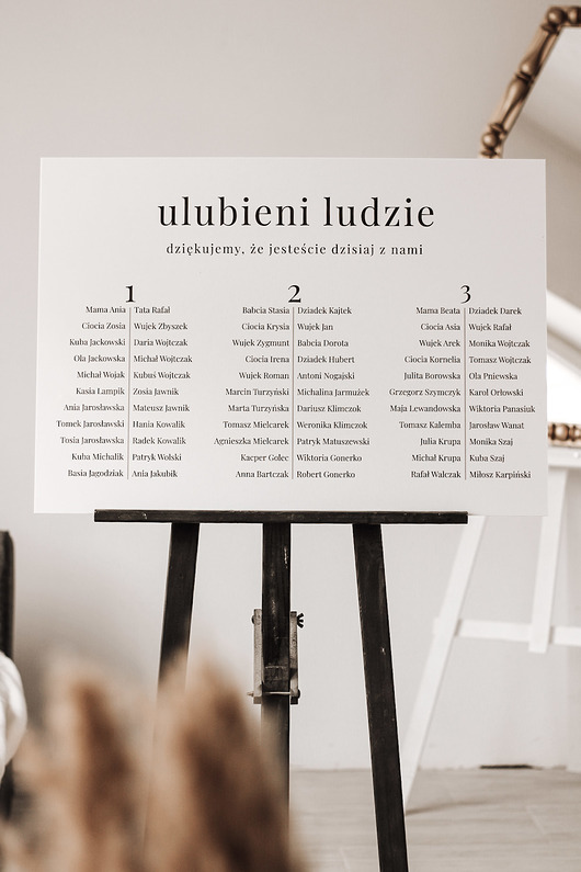Ślub - inne Plan stołów - klasyczny