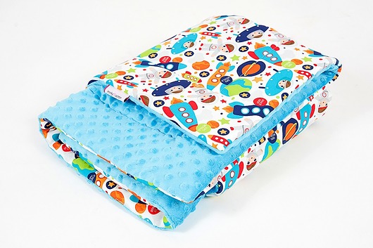 Mięciutki kocyk minky - kosmos t. - 75x100 Minky and Cotton