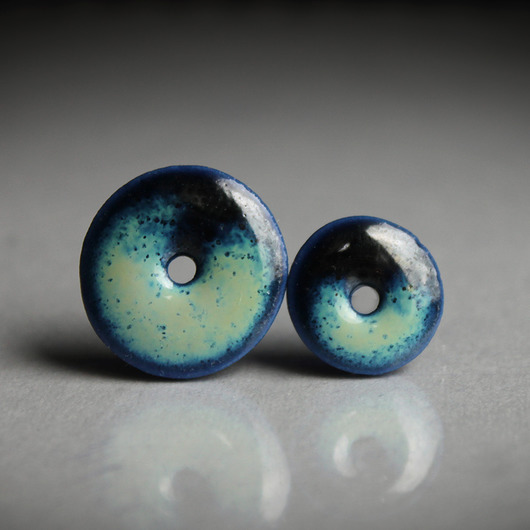 kolczyki ceramiczne DONUTS/stal chirurgiczna/