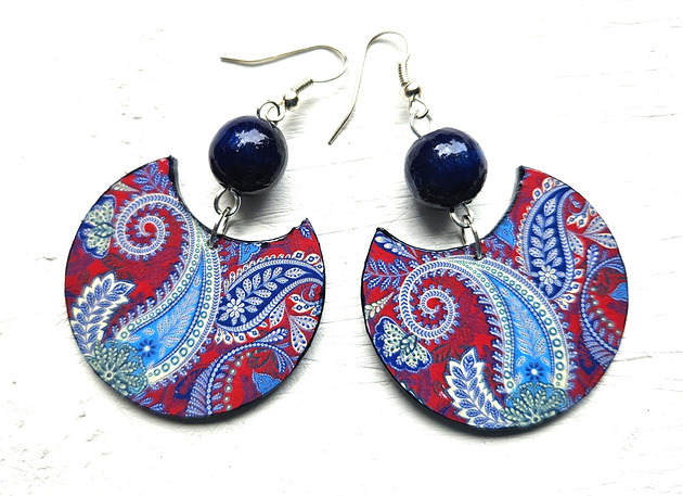 kolczyki drewniane Pozytywne myśli