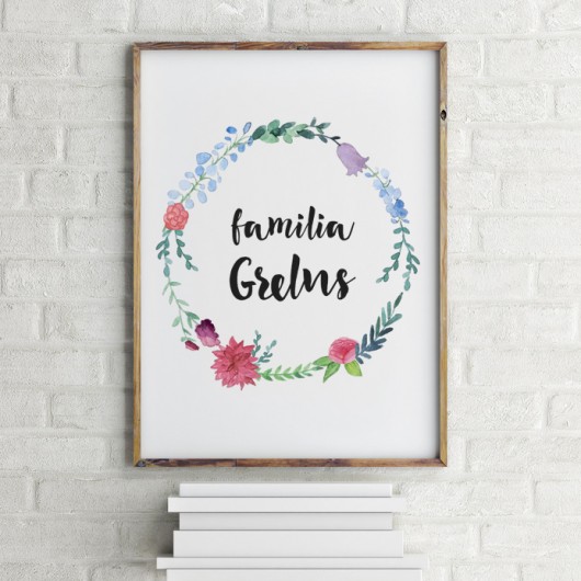 Plakat FAMILIA GRELUS projekt spersonalizowany beleco