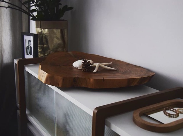 patery i talerze Patera z plastra czereśni, lite drewno z żywicą