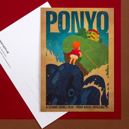 Plakat Ponyo - pocztówka minimalmill