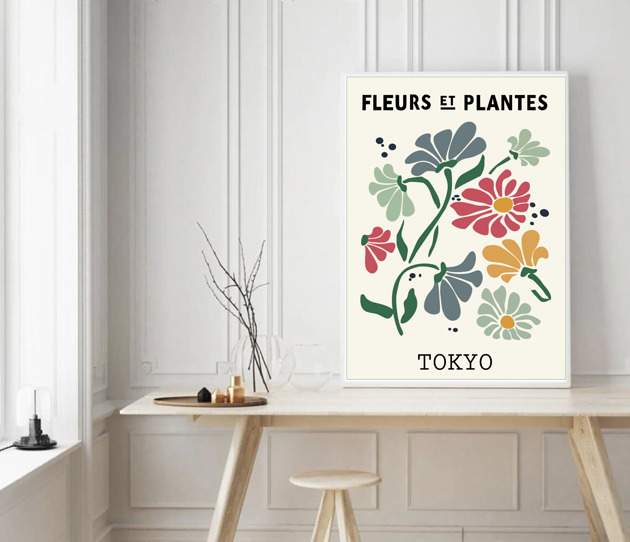 plakaty PLAKAT wystawowy, kwiaty, wiosenny, grafika