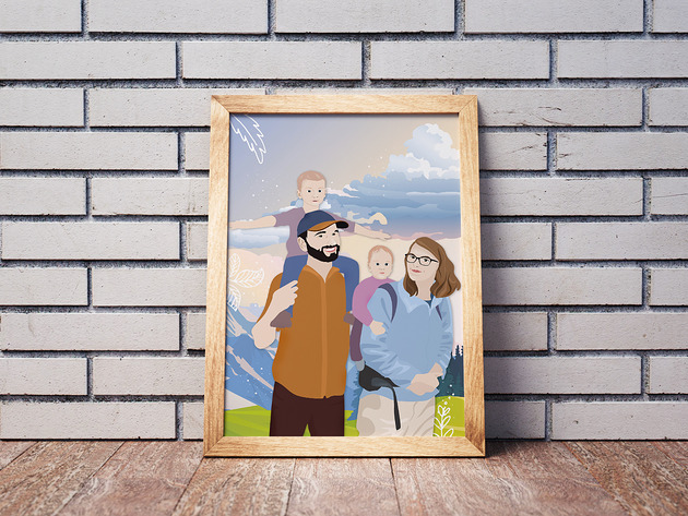 plakaty Ilustracja, portret rodzinny + wydruk A2