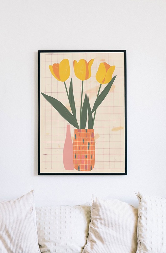 plakaty Plakat - Żółte tulipany 2