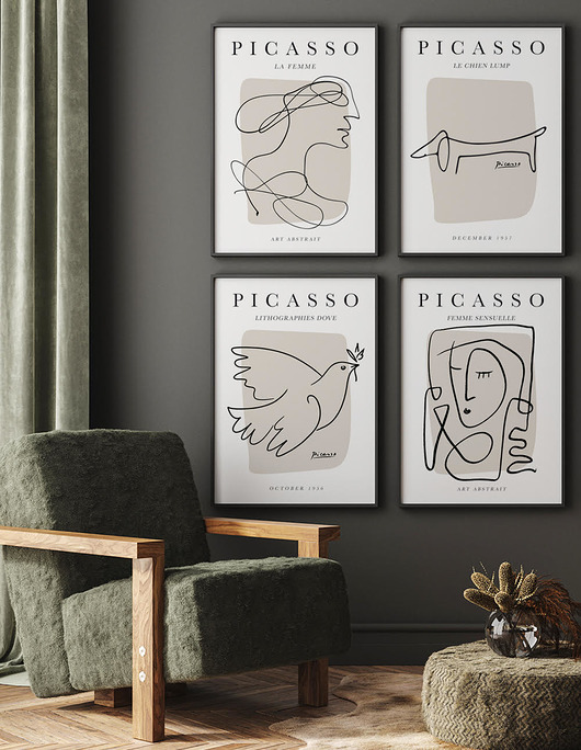 plakaty Zestaw plakatów Picasso  Sztuka  - gotowa ściana