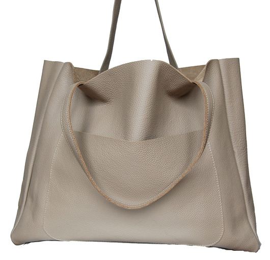 torby na ramię Duża skórzana torba damska z kieszenią na ramię