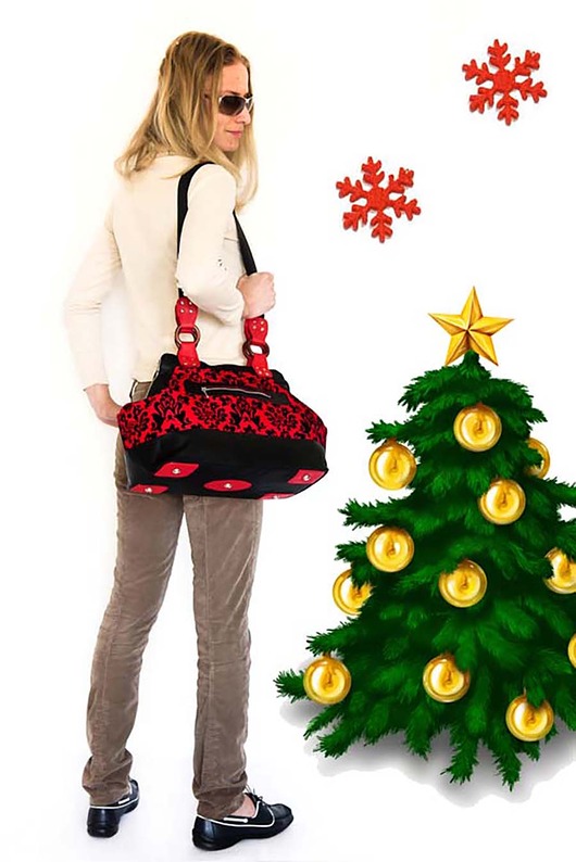 torby na ramię SKÓRZANA TORBA 100 % handmade "kwiaty w czerwienieni"