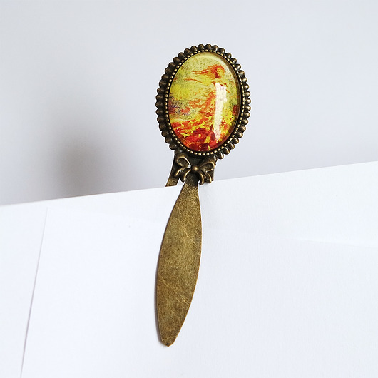 zakładki do książek Zakładka do książki - Jesień - retro owal