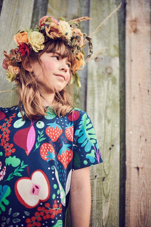 sukienki dla dziewczynki sukienka swing - owoce i warzywa