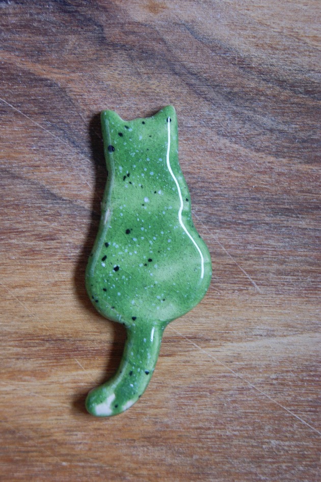 magnesy Ceramiczny magnes kot zielony