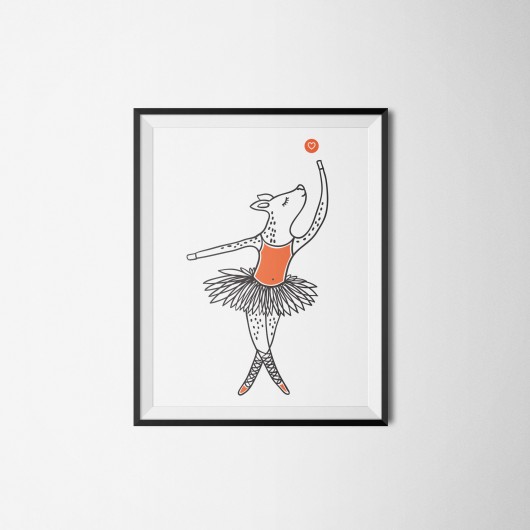 Ilustracja Baletnica jelonek A4 Bombini