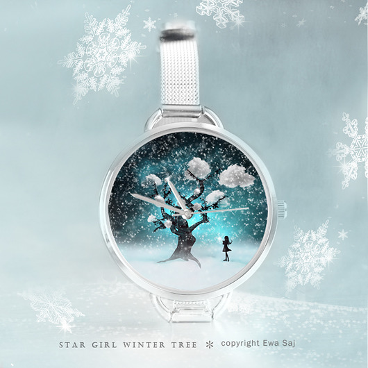 Star Girl Winter Tree - zegarek Ewa Saj Fotografie