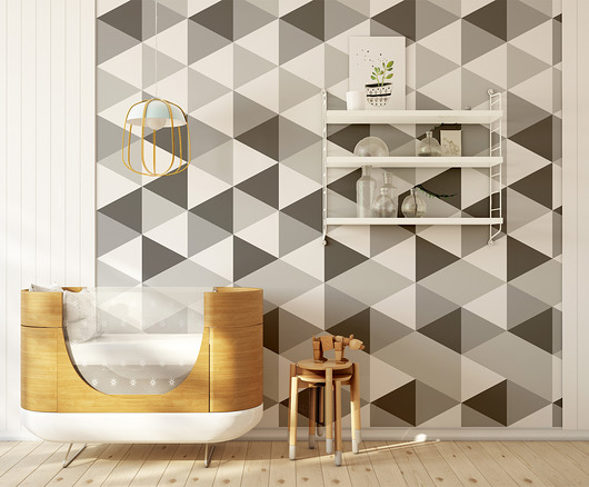 Tapeta dziecięca Hexagons Short Grey Humpty Dumpty Room Decoration
