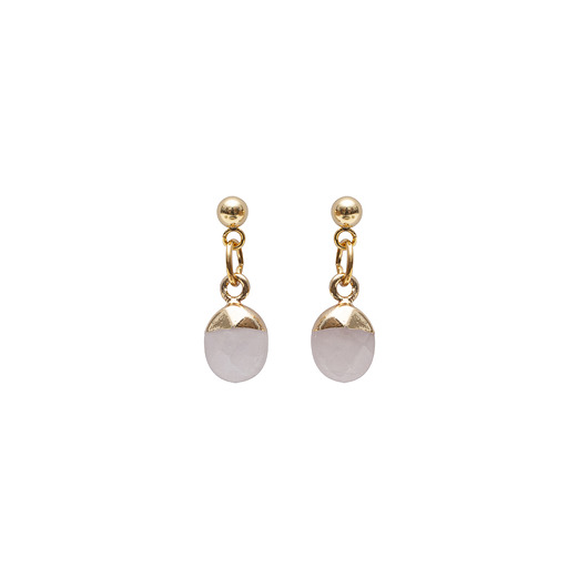 kolczyki pozłacane Delikatne kolczyki Amour pozłacane z Kwarcem różowym