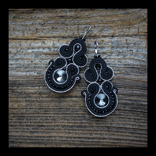kolczyki soutache Czarne kolczyki sutasz
