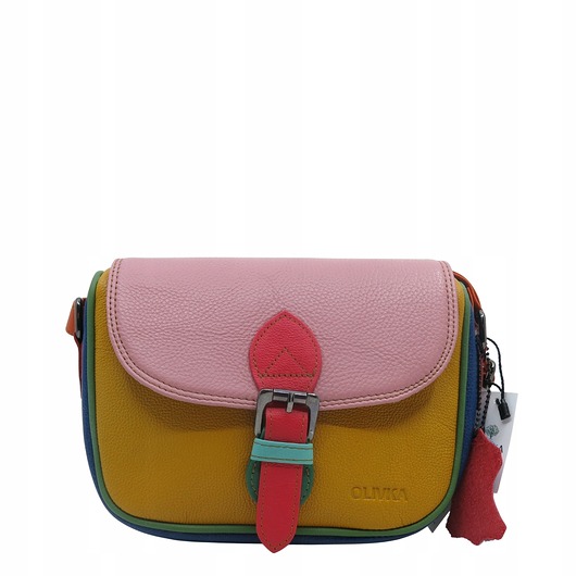 torby na ramię Listonoszka torebka damska skóra naturalna kolorowa oryginalna OLIVKA