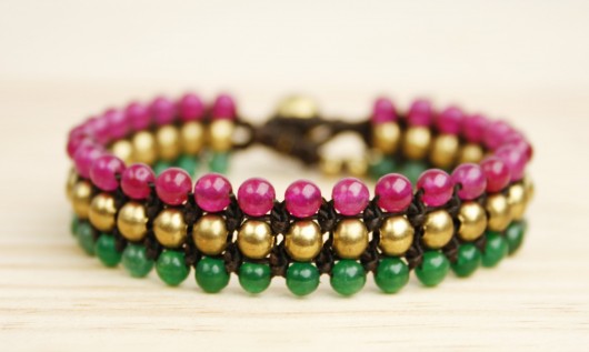 Bransoletka ametyst i jadeit LILITH STORE