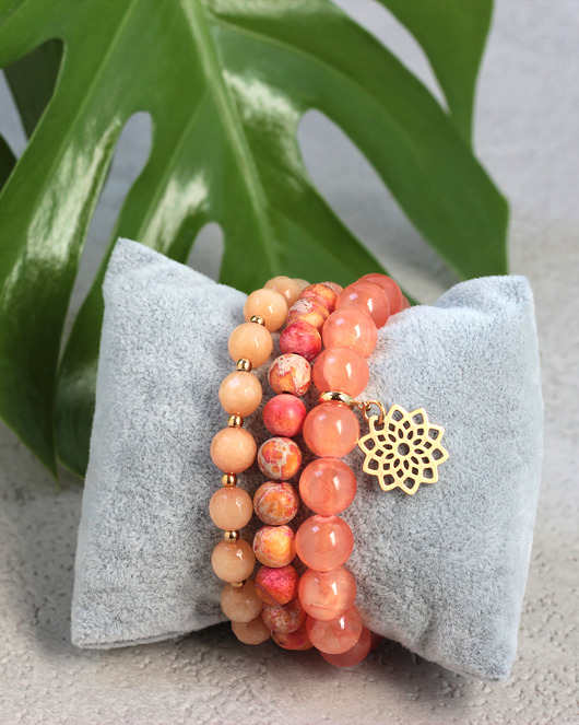 Zestaw bransoletek pomarańczowy #14 Kociokwik Jewelry