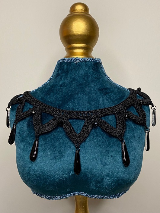 chokery Koronkowy choker czarny jak skrzydła kruka