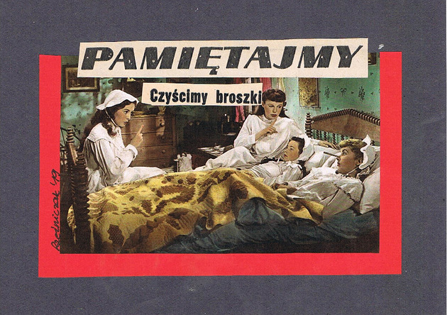 Plakat Czyścimy broszki - Kolaż analogowy - wydruk Magda Rzeźniczak