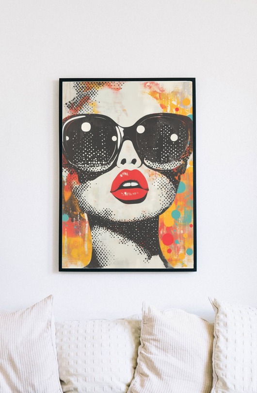 plakaty Plakat - Lips & glasses