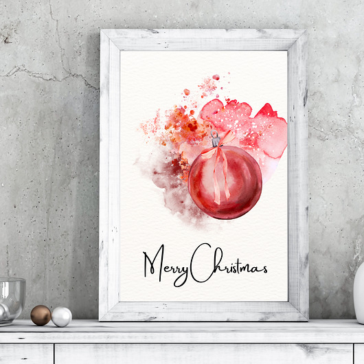 plakaty Plakat Red Christmas bauble No1